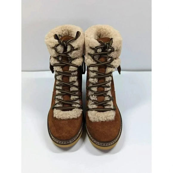 See By Chloe Women's Eileen Suede Shearling Hiking Boot Size 40 EU (MSRP $460) - Picture 4 of 11
